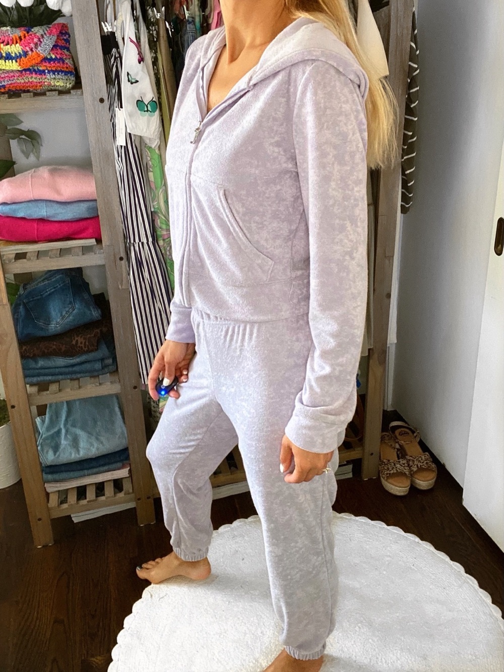 JUICY COUTURE Lilac Terrycloth Zip Hoodie & Jogger Sweat-pant Set! 💜 - Picture 2 of 16